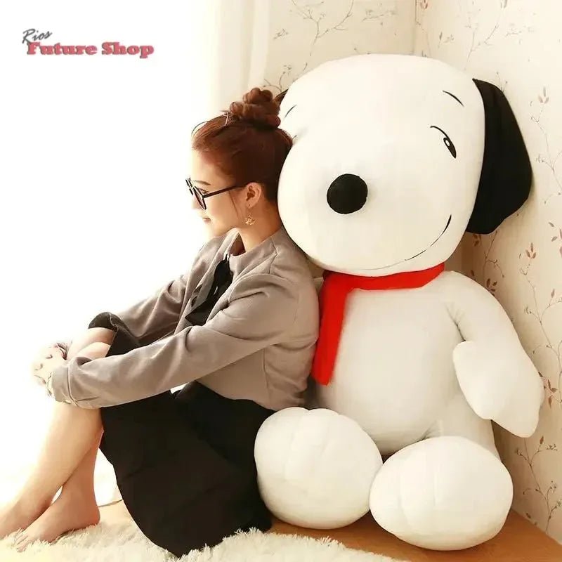 Big Size Dog Snoopy Plush Toy Cute Soft Anime Cartoon Wearing Scarf Animal Stuffed Doll Girls Pillow Christmas Gifts for Kids - Rios Future Shop