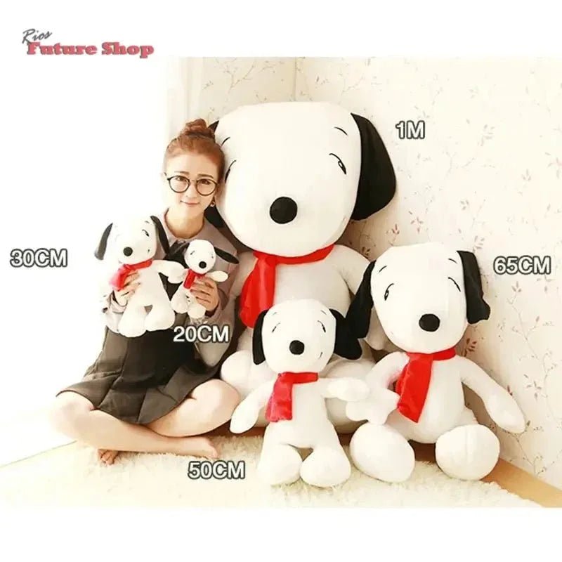 Big Size Dog Snoopy Plush Toy Cute Soft Anime Cartoon Wearing Scarf Animal Stuffed Doll Girls Pillow Christmas Gifts for Kids - Rios Future Shop