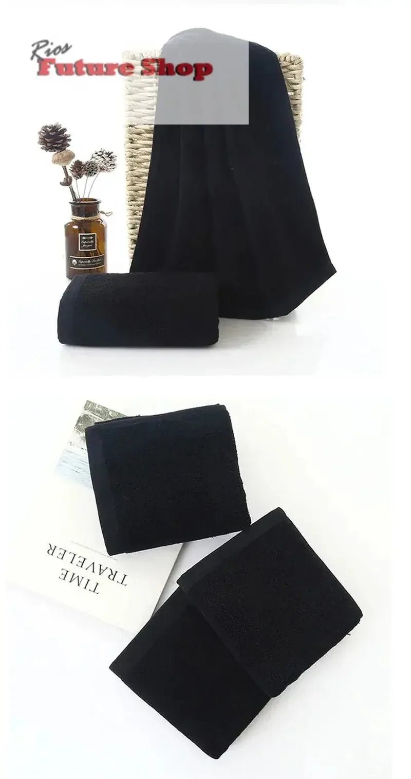 Black Towel Cotton Soft Face Towel - Rios Future Shop