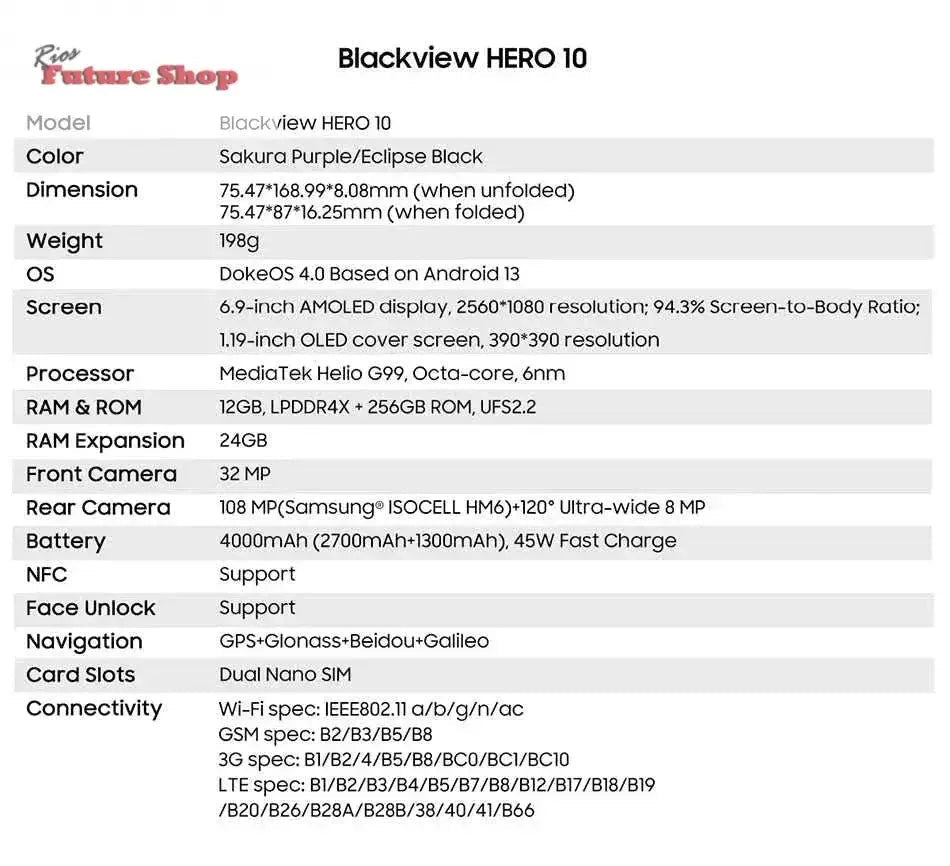 Blackview HERO 10 Smartphone 6.9 inch - Rios Future Shop