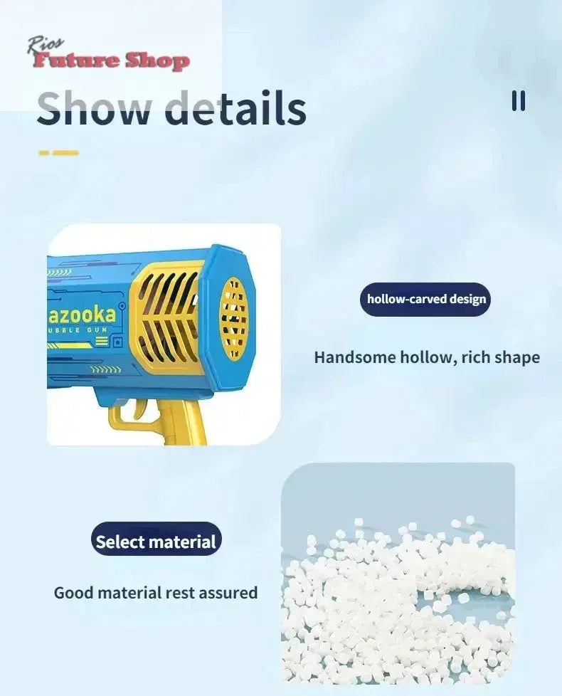 Bubble Gun Kids Toys Rocket 69 Holes - Rios Future Shop