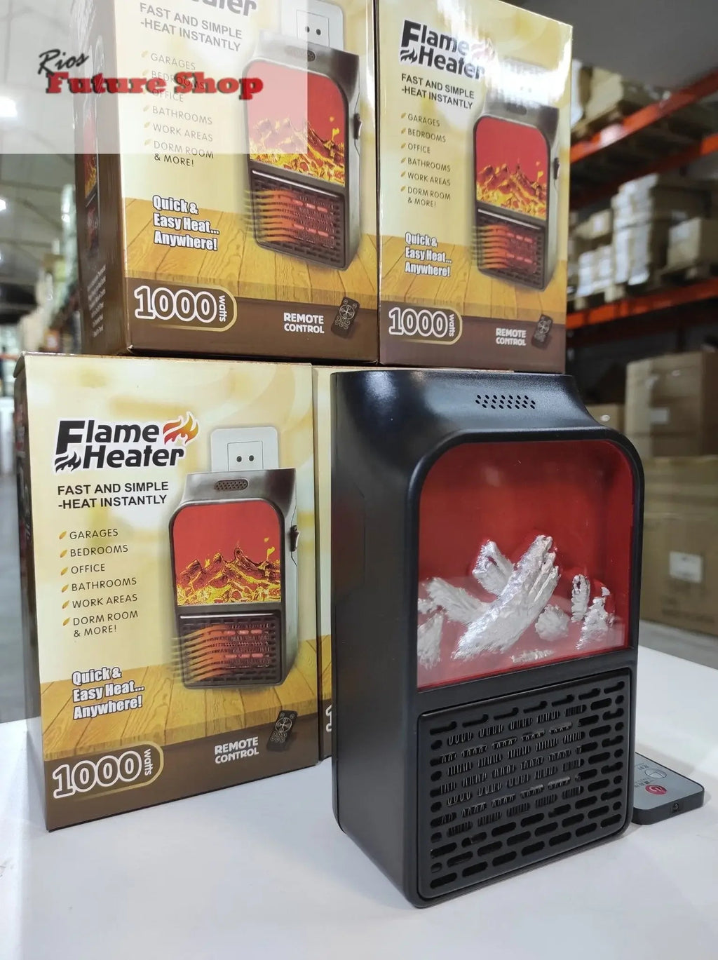 Calefactor chimenea con mando 1000 Watts - Rios Future Shop
