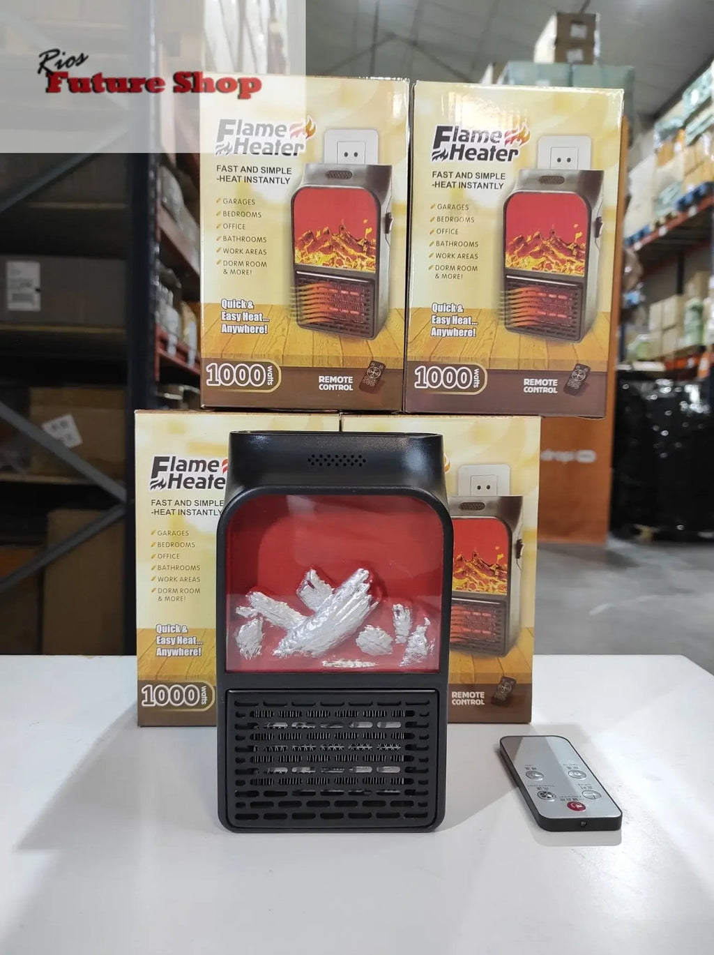 Calefactor chimenea con mando 1000 Watts - Rios Future Shop