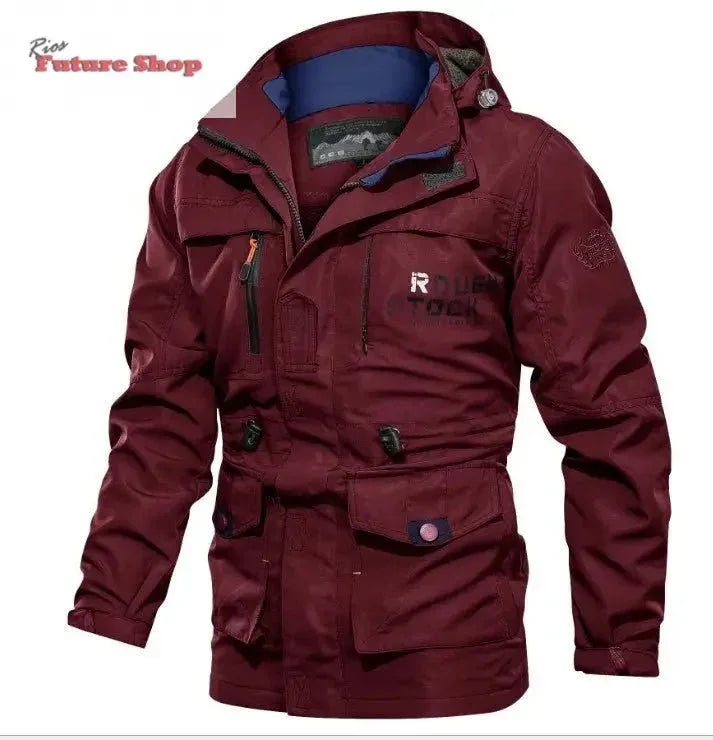 Casaco cross-border masculino de comprimento médio casual ao ar livre com capuz plus size casaco masculino primavera e outono - Rios Future Shop