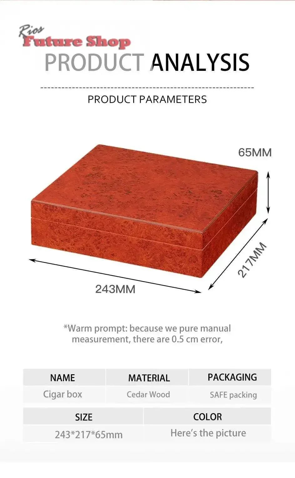 Cohiba Cedar Wood Travel Humidor - Rios Future Shop