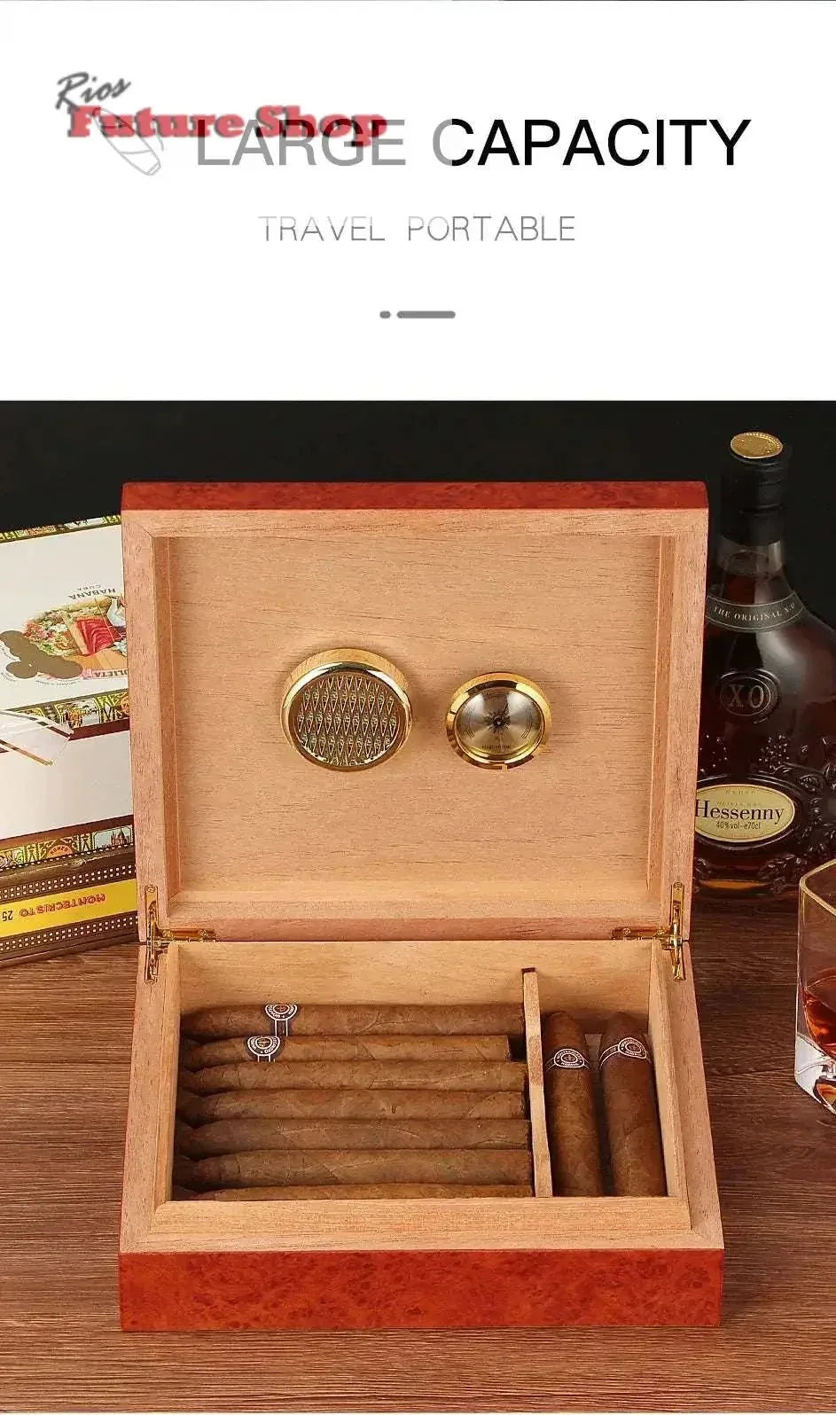Cohiba Cedar Wood Travel Humidor - Rios Future Shop