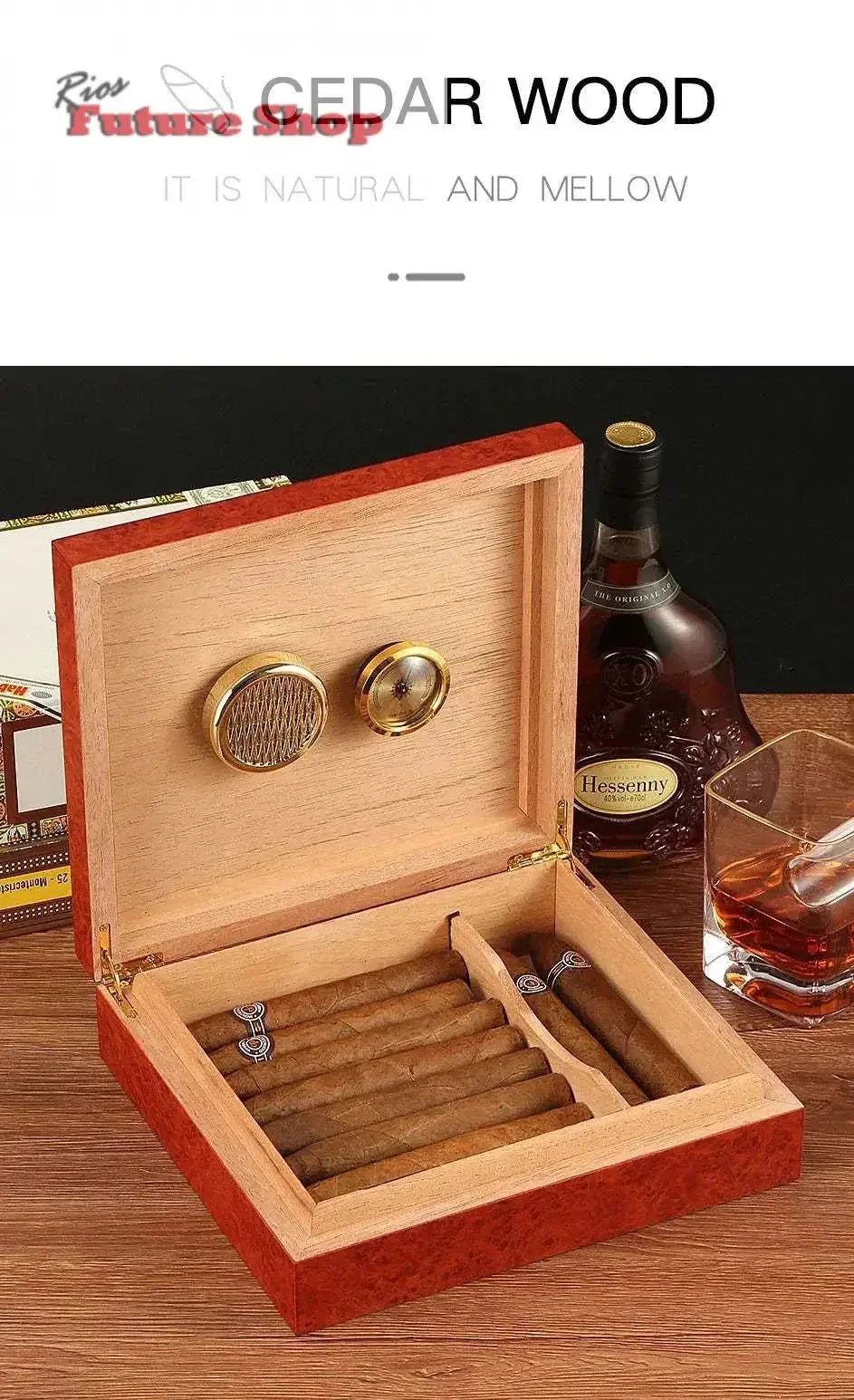Cohiba Cedar Wood Travel Humidor - Rios Future Shop