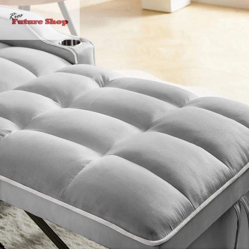 Convertible Sleeper Chair Sofa Bed Adjustable Pull Out Sleeper Chair Bed Multi-Pockets Folding Sofa - Rios Future Shop