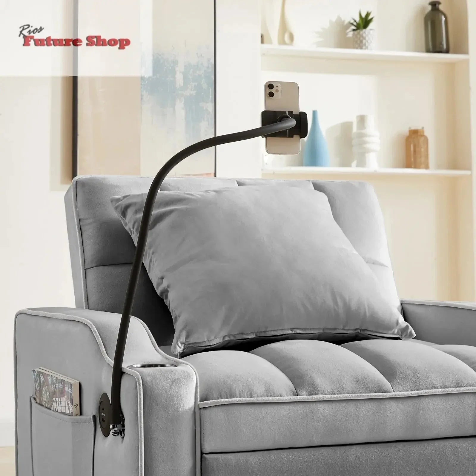 Convertible Sleeper Chair Sofa Bed Adjustable Pull Out Sleeper Chair Bed Multi-Pockets Folding Sofa - Rios Future Shop