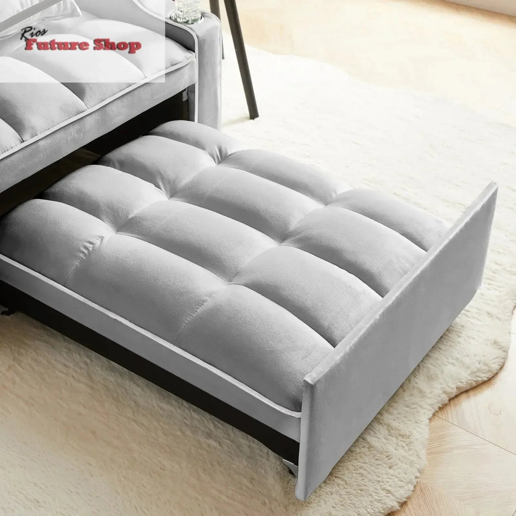 Convertible Sleeper Chair Sofa Bed Adjustable Pull Out Sleeper Chair Bed Multi-Pockets Folding Sofa - Rios Future Shop