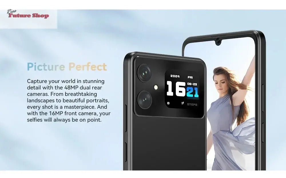 Cubot A20 4G Smart Phone Android 14 12GB(4GB+8GB Extend)+128GB 90Hz 6.745" HD+Display Face ID 5100mAh Cellphone - Rios Future Shop