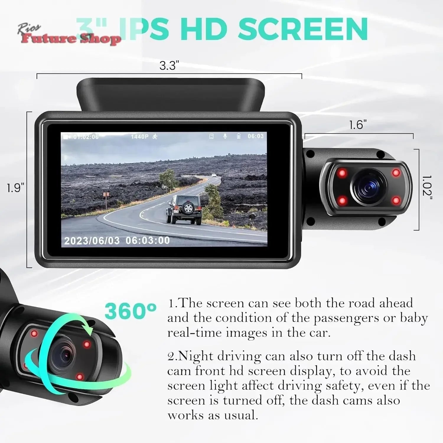 Dash Cam Video Recorder1080P DVR - Rios Future Shop