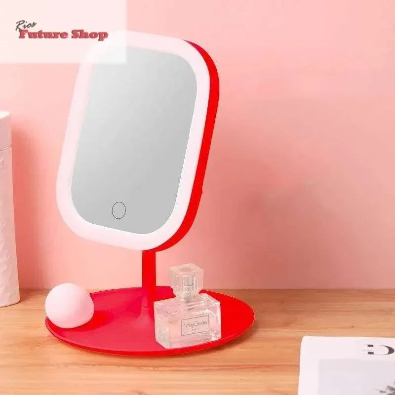Desktop Mirror Dressing Mirror With Light Bulb Fill Light Beauty Makeup - Rios Future Shop