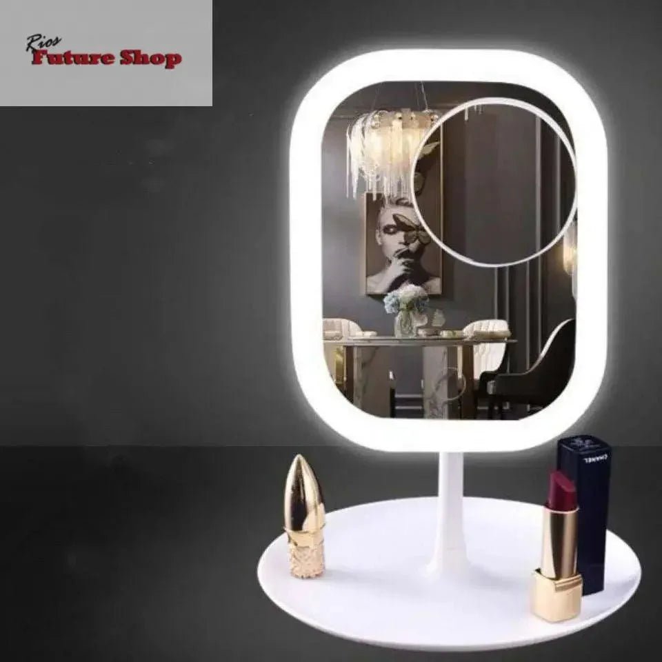 Desktop Mirror Dressing Mirror With Light Bulb Fill Light Beauty Makeup - Rios Future Shop