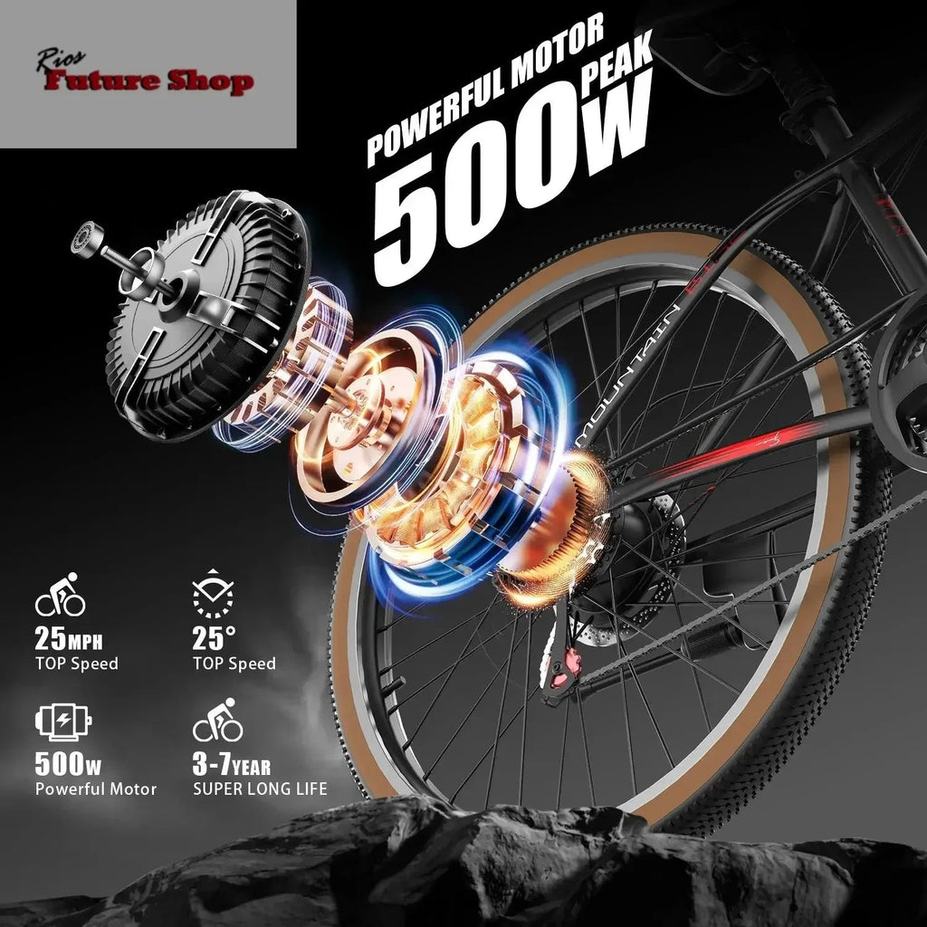 Electric Bike For Adults, 500W Motor,le Battery, 26in Tires E Bikes For Adults - Rios Future Shop