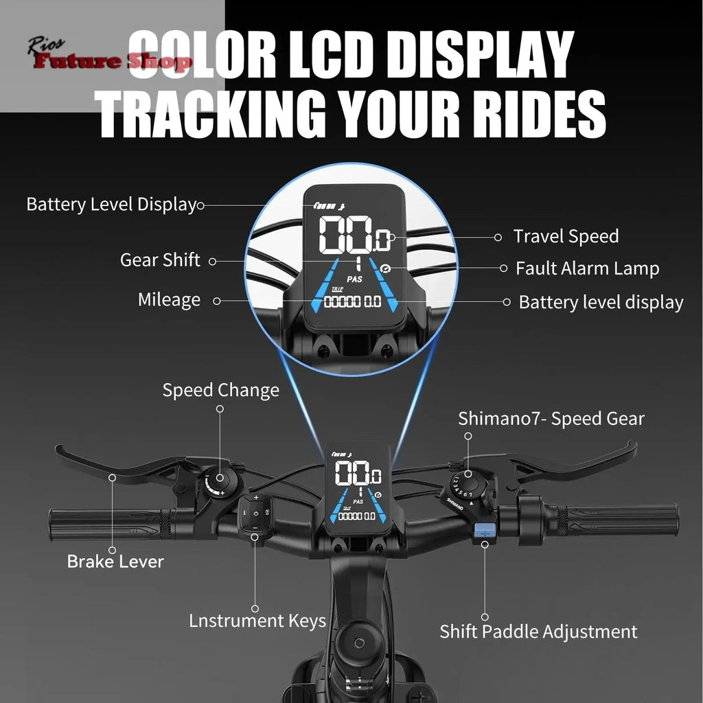 Electric Bike For Adults, 500W Motor,le Battery, 26in Tires E Bikes For Adults - Rios Future Shop