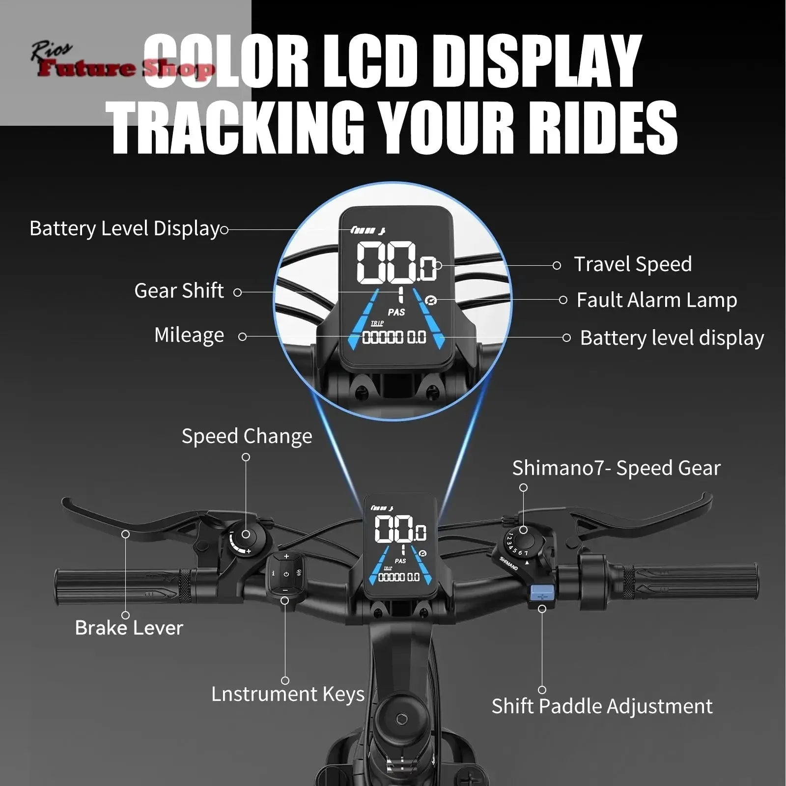 Electric Bike For Adults, 500W Motor,le Battery, 26in Tires E Bikes For Adults - Rios Future Shop