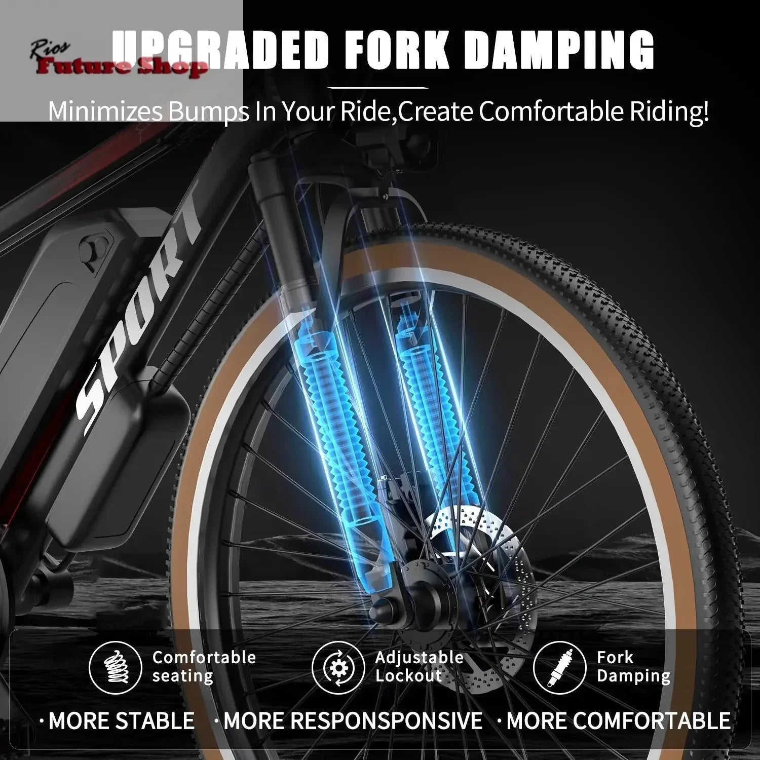Electric Bike For Adults, 500W Motor,le Battery, 26in Tires E Bikes For Adults - Rios Future Shop