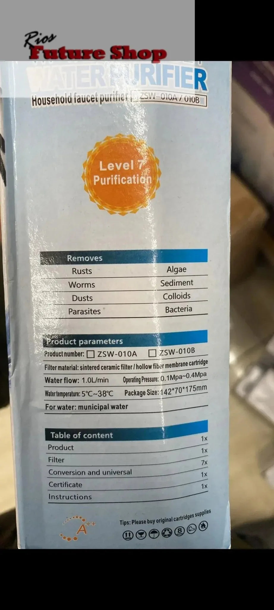 Filtro de agua para torneira - Rios Future Shop