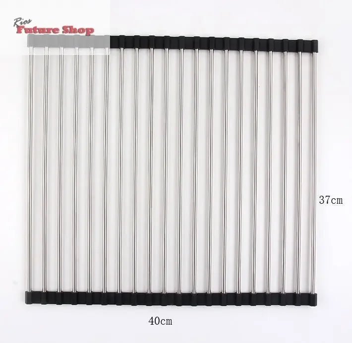Folding Kitchen Drain Sink Rack Stainless Steel - Rios Future Shop