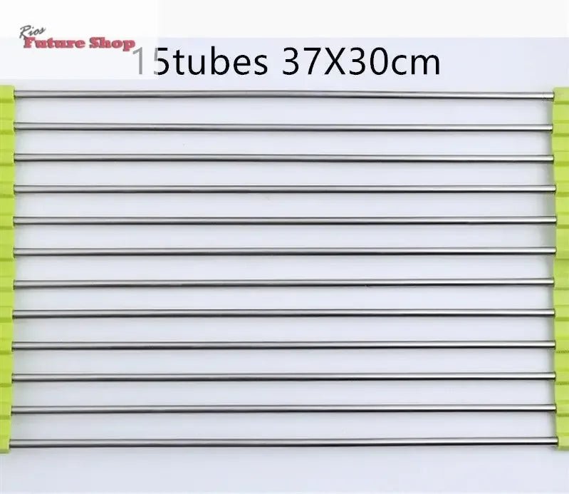 Folding Kitchen Drain Sink Rack Stainless Steel - Rios Future Shop