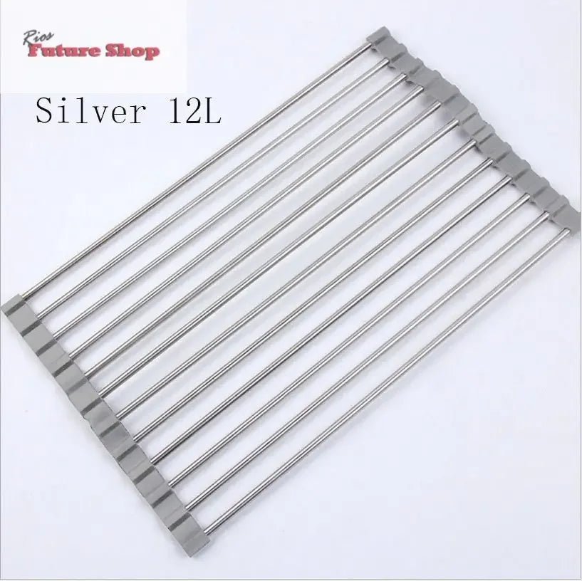 Folding Kitchen Drain Sink Rack Stainless Steel - Rios Future Shop