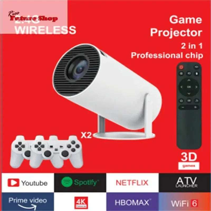 Game hot projector MAX300 portable 4k high-definition smooth with wireless controller - Rios Future Shop