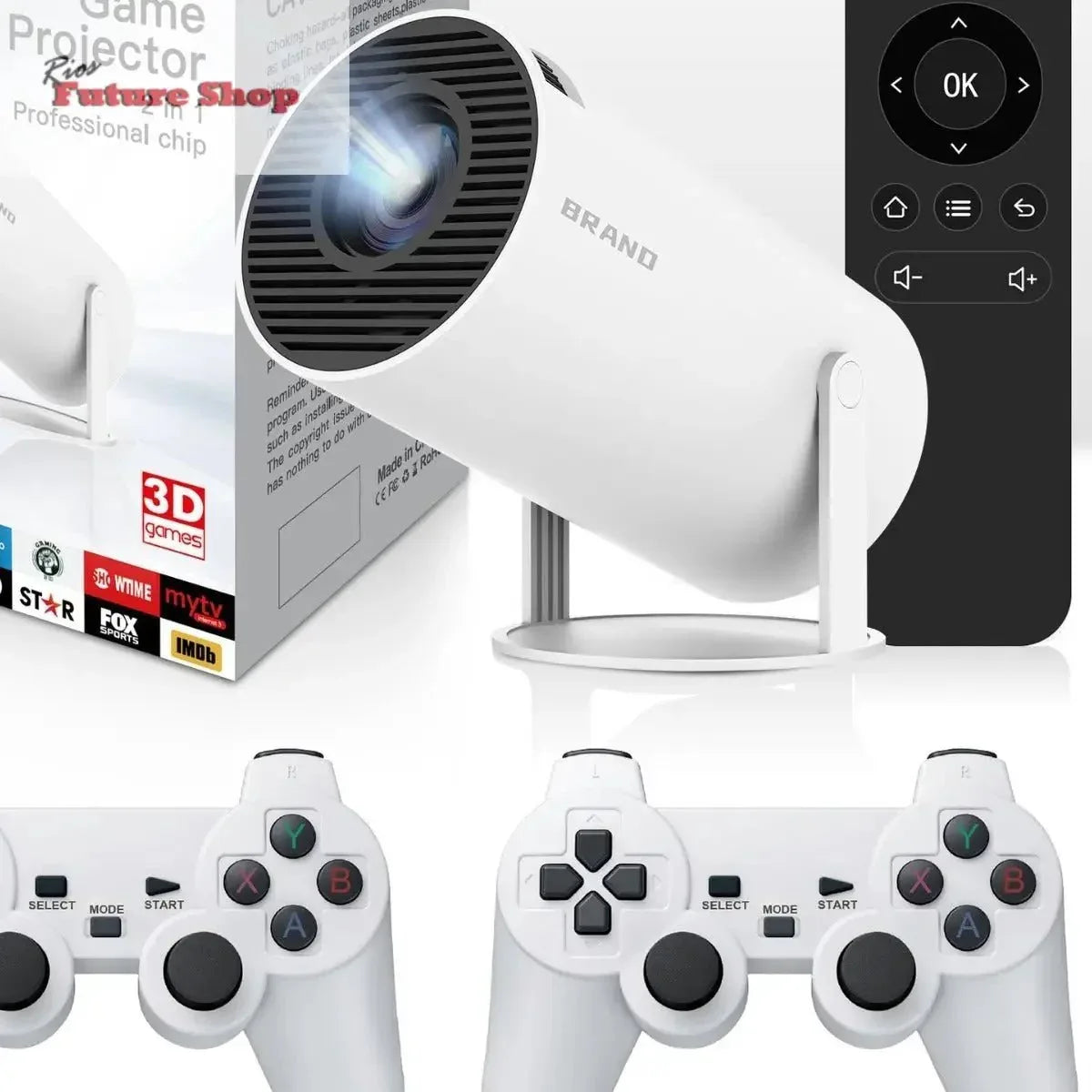 Game hot projector MAX300 portable 4k high-definition smooth with wireless controller - Rios Future Shop