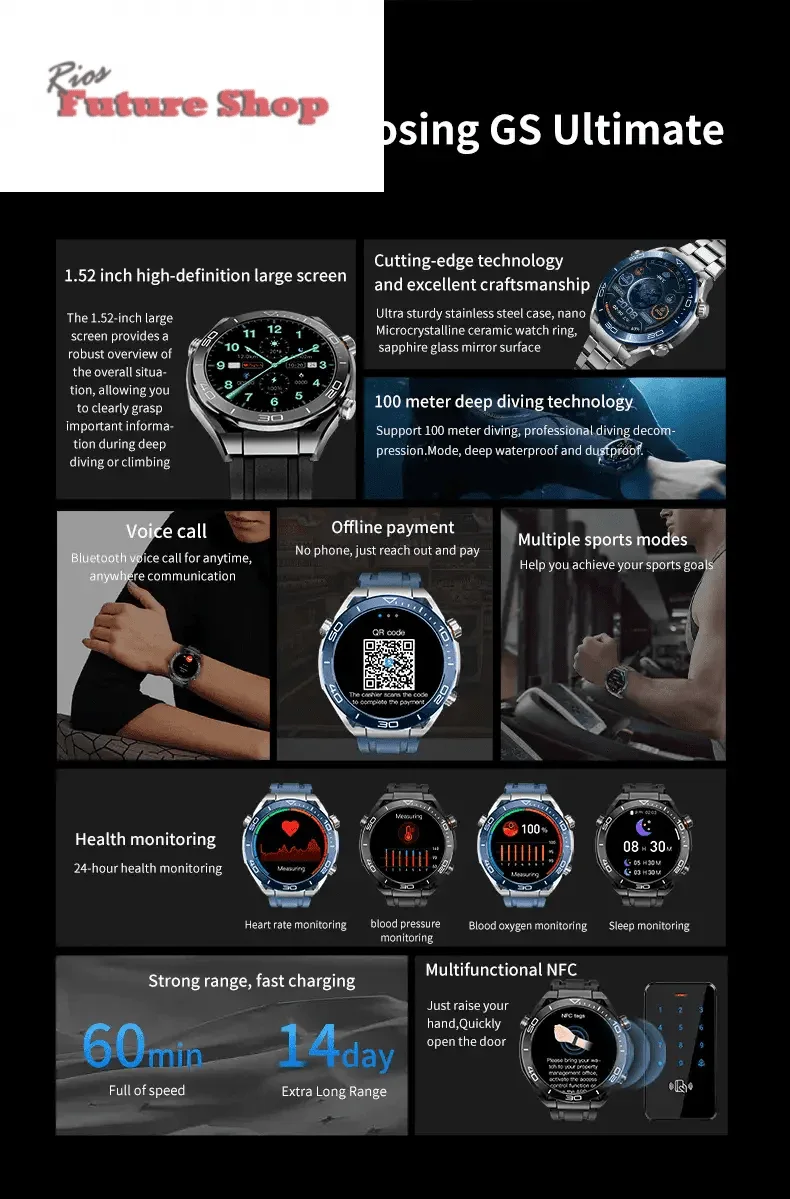 GS ultimate full touch screen smartwatch - Rios Future Shop