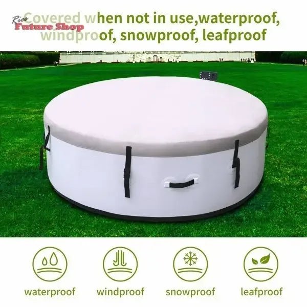 Inflatable Hot Tub, Portable Spa Pool, Outdoor Spa Center That Can Accommodate 4-6 People, With Lid And 6 Colored Light Beads - Rios Future Shop