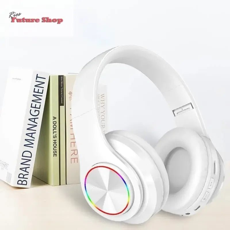 LED Wireless Bluetooth Headphones Gaming Headsets Sport Earphone With Support TF Card Colorful Breathing Lights - Rios Future Shop