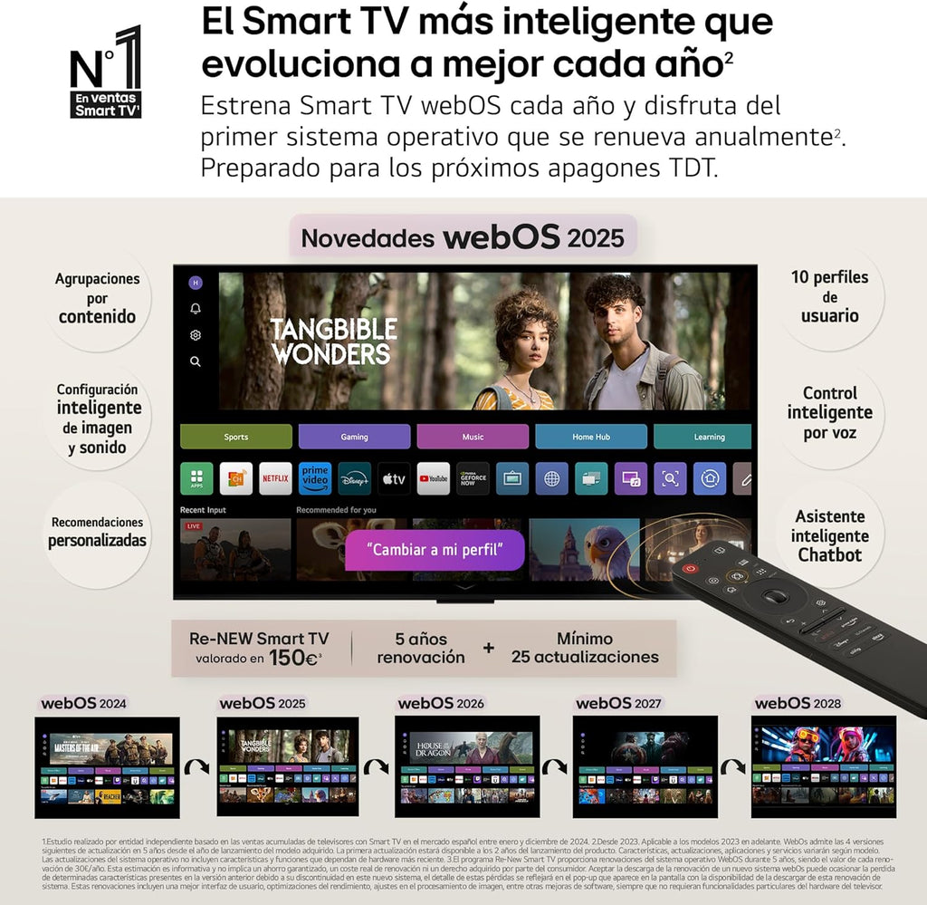 LG 55UA73006LA - TV 55", UHD 4K, WebOS 25, Ultimate IA, HDR10 Pro, Super Upscaling, Dolby Digital Plus, Google Assistant, Black