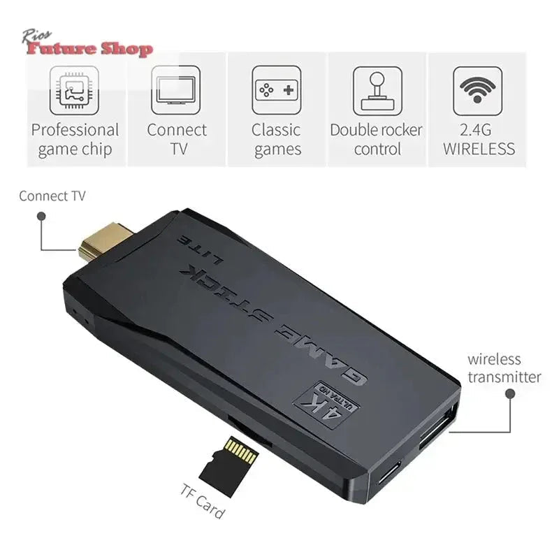 M8 Video Game Console 4K HDMI-Compatible Game Stick Built in 10000 Retro Game TV Dendy Console Support for PS1/FC/GBA - Rios Future Shop