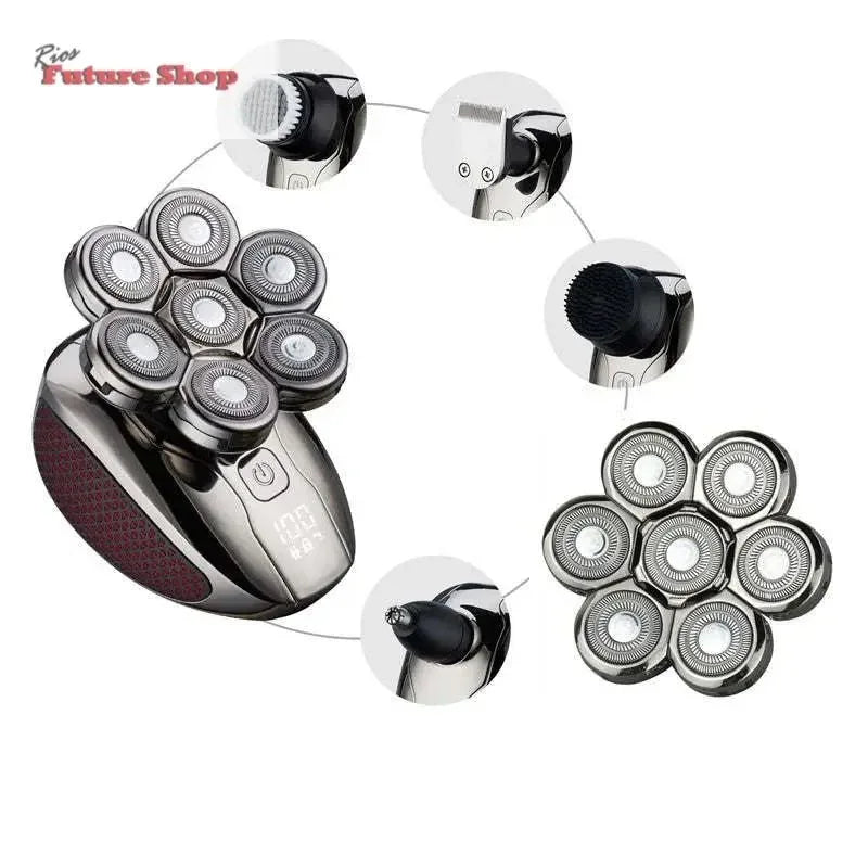 Máquina de barbear digital lavável masculina de sete lâminas - Rios Future Shop