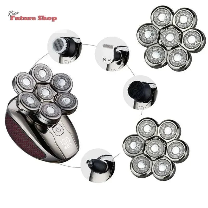 Máquina de barbear digital lavável masculina de sete lâminas - Rios Future Shop