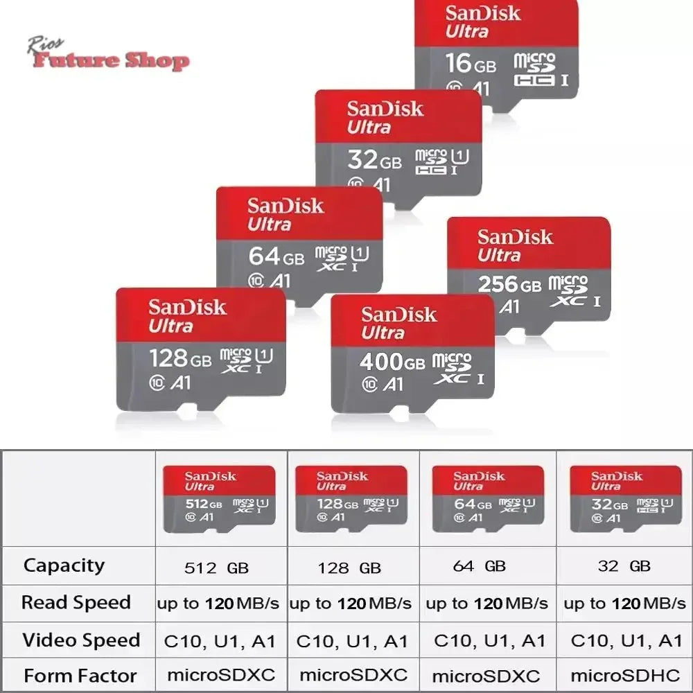 Micro SD Card 64GB Video Monitoring Traffic memory card 128GB 256GB Max 512GB 1TB smartphone DJI drone cardfor car - Rios Future Shop