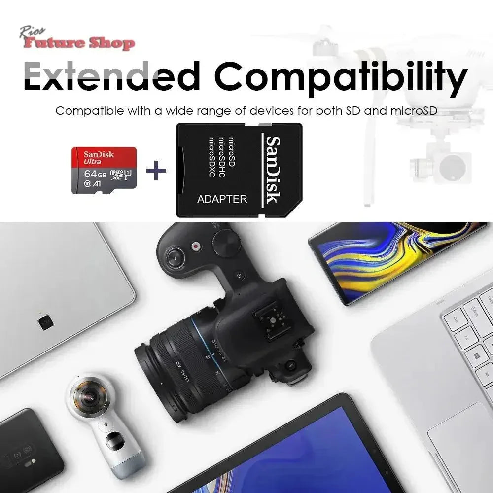 Micro SD Card 64GB Video Monitoring Traffic memory card 128GB 256GB Max 512GB 1TB smartphone DJI drone cardfor car - Rios Future Shop
