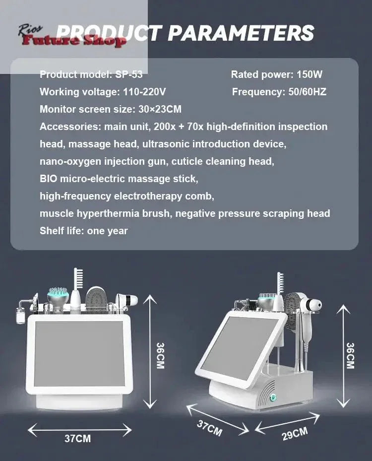Multifunctional 15 inch 5 In 1 High Frequency Hair Scalp Machine - Rios Future Shop