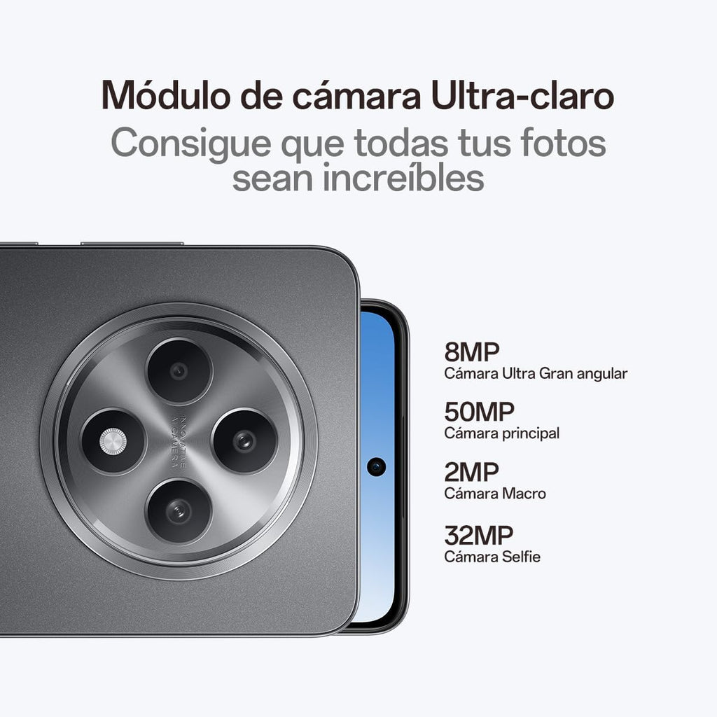 OPPO Reno12F 4G - Smartphone Libre con IA, 16GB (8GB+8GB) 256GB, Pantalla 2.5D AMOLED 6.7", Cámara 50+8+32 MP, Android, IP64, Batería 5000mAh, Carga Rápida 45W - Amber Orange