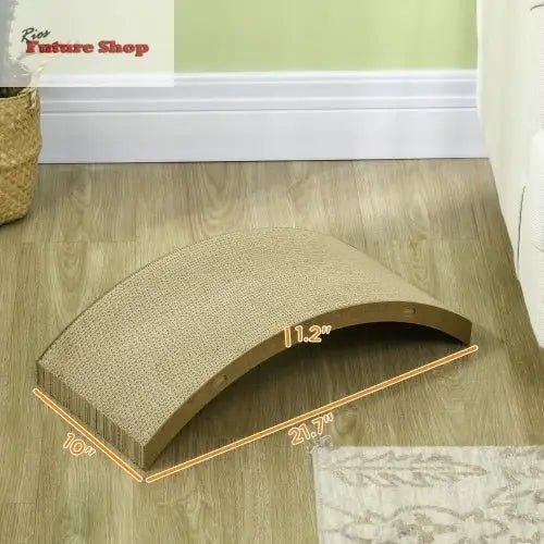 PawHut Cat Scratching Board, 4 Pack Cat Scratcher For Indoor Cats, Reversible Cat Scratch(USA)ing Post Replacement For Cat Wheel, Brown - Rios Future Shop