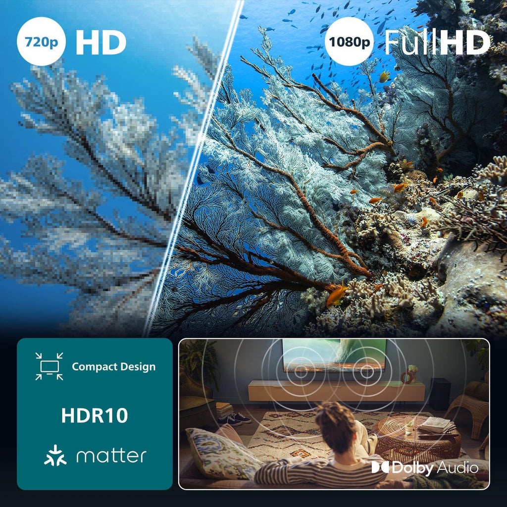 Philips 40PFS6000 HD LED Smart TV - 40" Screen with Pixel Plus, Titan OS Platform and Dolby Digital Sound - Works with Alexa and Google Voice Assistant