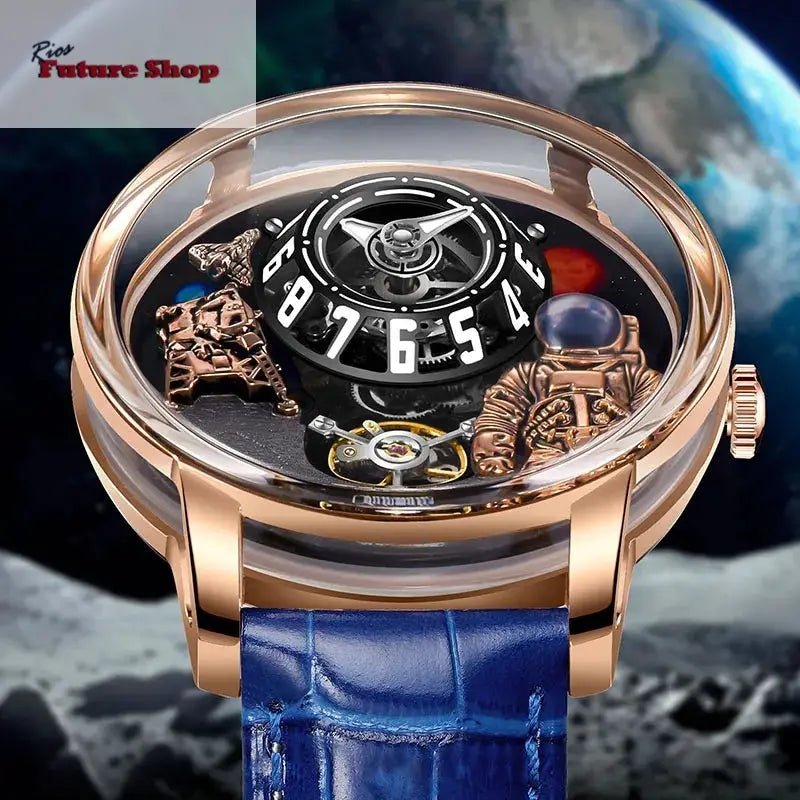 PINDU Astronaut Dial Men's Luxury and Fashion Personalized Fully Automatic Mechanical Serpentine Tourbillon Waterproof Watch DSersUSA