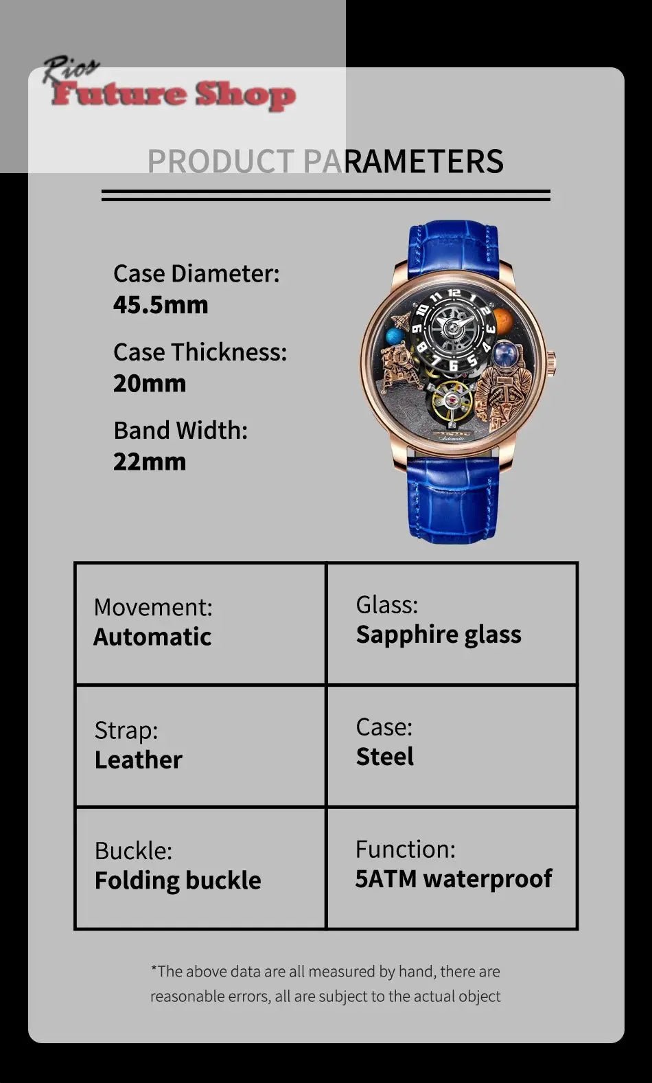 PINDU Astronaut Dial Men's Luxury and Fashion Personalized Fully Automatic Mechanical Serpentine Tourbillon Waterproof Watch DSersUSA