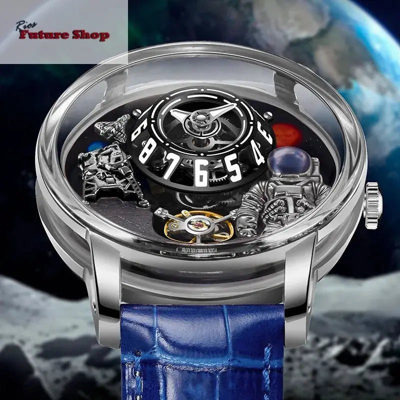 PINDU Astronaut Dial Men's Luxury and Fashion Personalized Fully Automatic Mechanical Serpentine Tourbillon Waterproof Watch DSersUSA