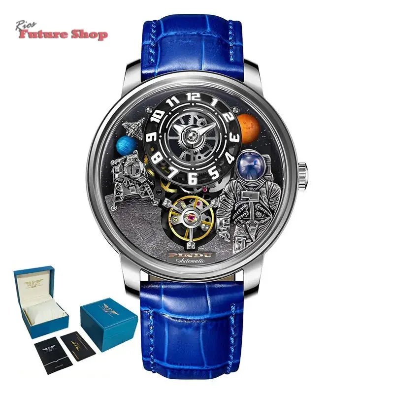 PINDU Astronaut Dial Men's Luxury and Fashion Personalized Fully Automatic Mechanical Serpentine Tourbillon Waterproof Watch DSersUSA
