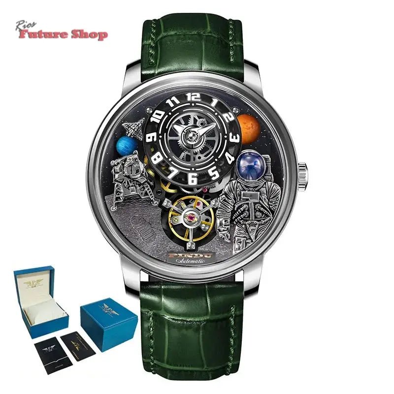 PINDU Astronaut Dial Men's Luxury and Fashion Personalized Fully Automatic Mechanical Serpentine Tourbillon Waterproof Watch DSersUSA