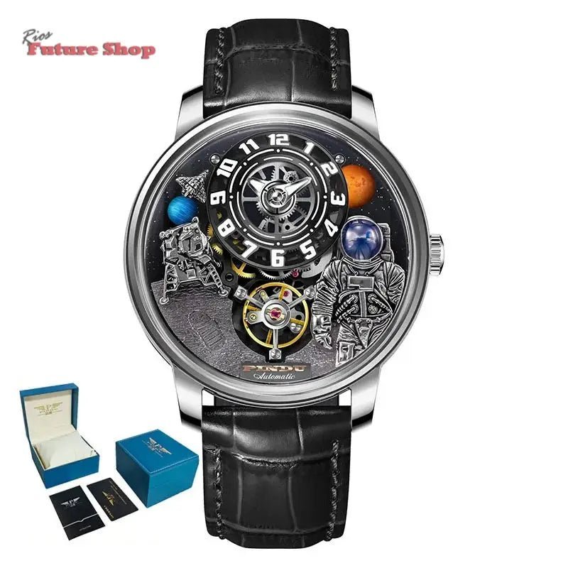 PINDU Astronaut Dial Men's Luxury and Fashion Personalized Fully Automatic Mechanical Serpentine Tourbillon Waterproof Watch DSersUSA