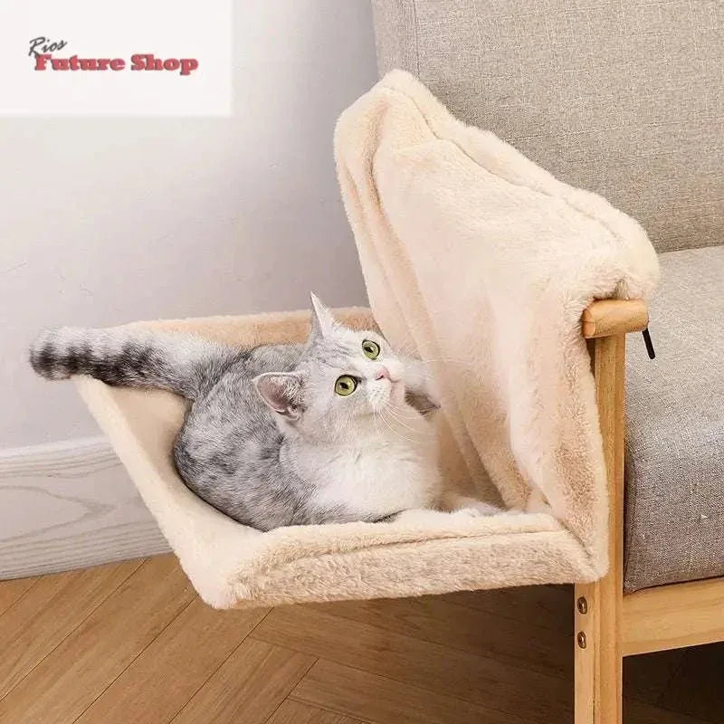 Plush L-shaped Cat Hammock Hanging Cat Nest Pet Products - Rios Future Shop