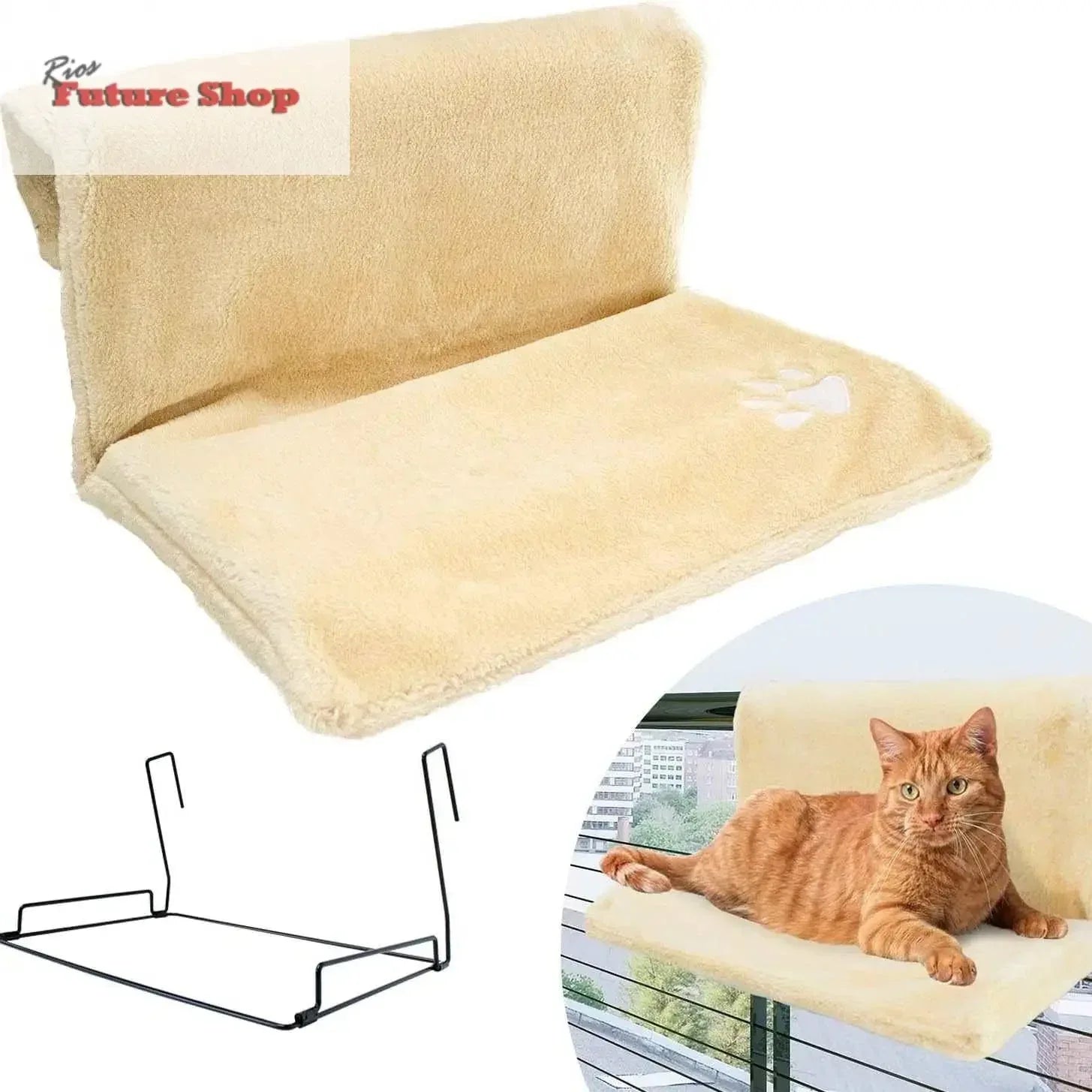Plush L-shaped Cat Hammock Hanging Cat Nest Pet Products - Rios Future Shop
