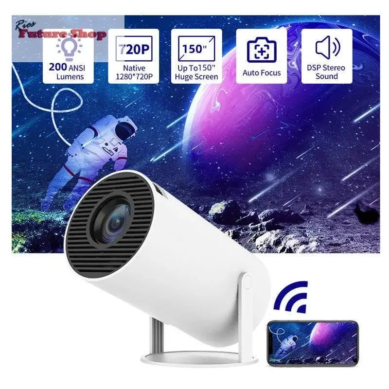 Portable Projector Small Straight Projector for Home Use 180 Degree Projection Angle Auto Focus Home Video Projector - Rios Future Shop